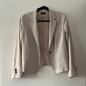Theory Tan Tailored Blazer with Notched Lapels